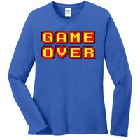 Game Over Vintage Retro Video Games Gaming Gift Arcade Ladies Long Sleeve Shirt