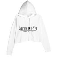 Grumpy Old Vet I Do What I Want Funny Military Veteran Style Crop Fleece Hoodie