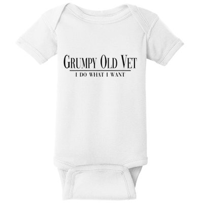 Grumpy Old Vet I Do What I Want Funny Military Veteran Style Baby Bodysuit