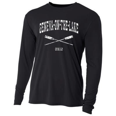 Genevaonthelake Ohio Vintage Nautical Crossed Oars Cooling Performance Long Sleeve Crew