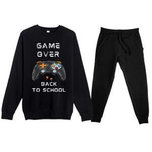 Game OverFunny Video Game Back To School Tee For Gamers Gift Premium Crewneck Sweatsuit Set