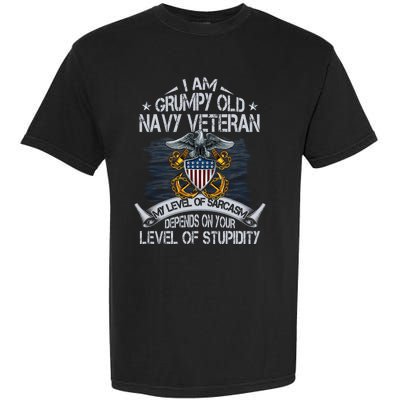 Grumpy Old Veteran Tee Pride Na Vy Sarcasm | Retired Gift Garment-Dyed Heavyweight T-Shirt