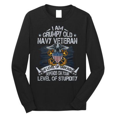 Grumpy Old Veteran Tee Pride Na Vy Sarcasm | Retired Gift Long Sleeve Shirt