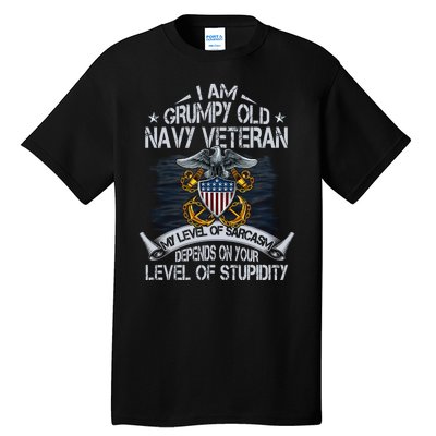 Grumpy Old Veteran Tee Pride Na Vy Sarcasm | Retired Gift Tall T-Shirt