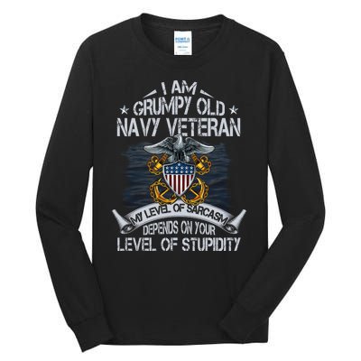 Grumpy Old Veteran Tee Pride Na Vy Sarcasm | Retired Gift Tall Long Sleeve T-Shirt