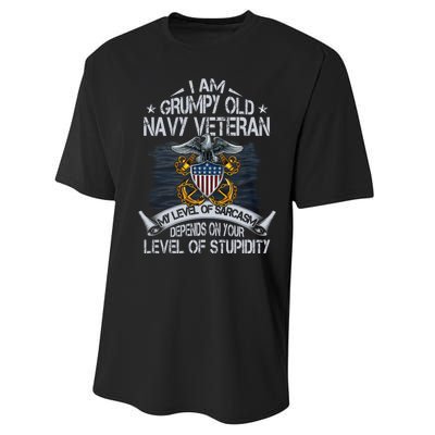 Grumpy Old Veteran Tee Pride Na Vy Sarcasm | Retired Gift Performance Sprint T-Shirt