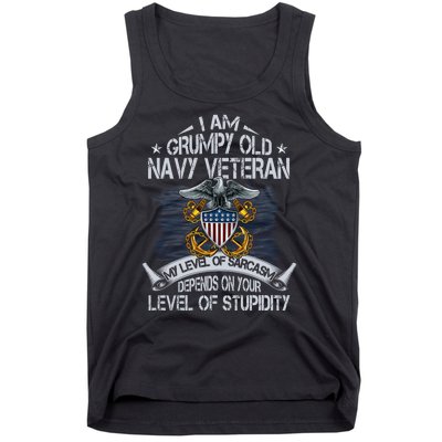 Grumpy Old Veteran Tee Pride Na Vy Sarcasm | Retired Gift Tank Top