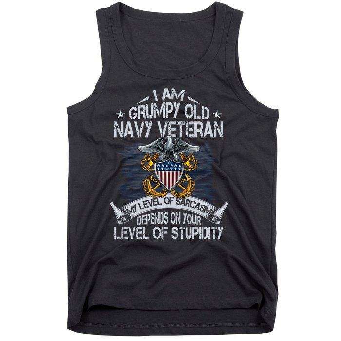 Grumpy Old Veteran Tee Pride Na Vy Sarcasm | Retired Gift Tank Top