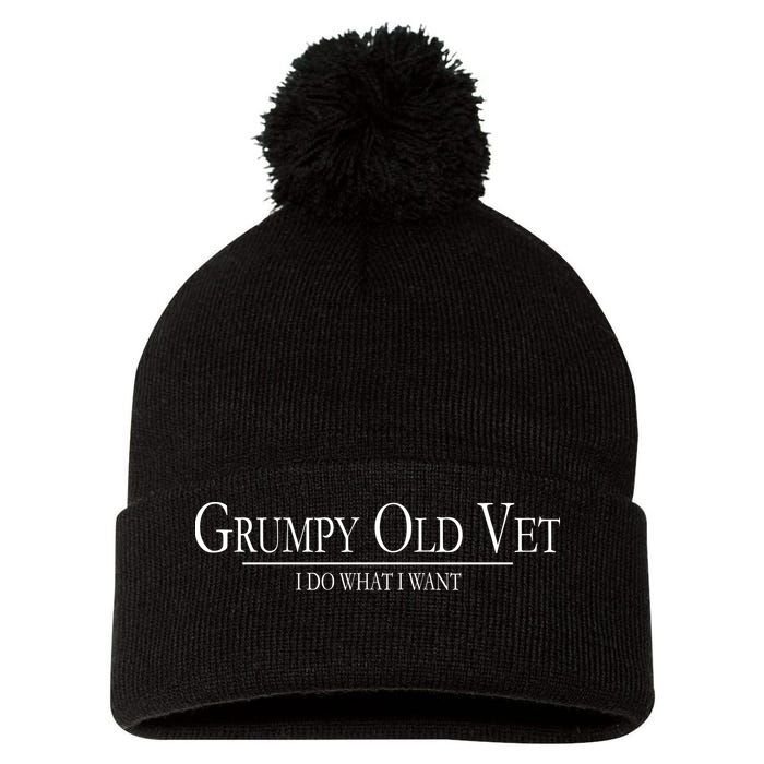 Grumpy Old Vet I Do What I Want Pom Pom 12in Knit Beanie