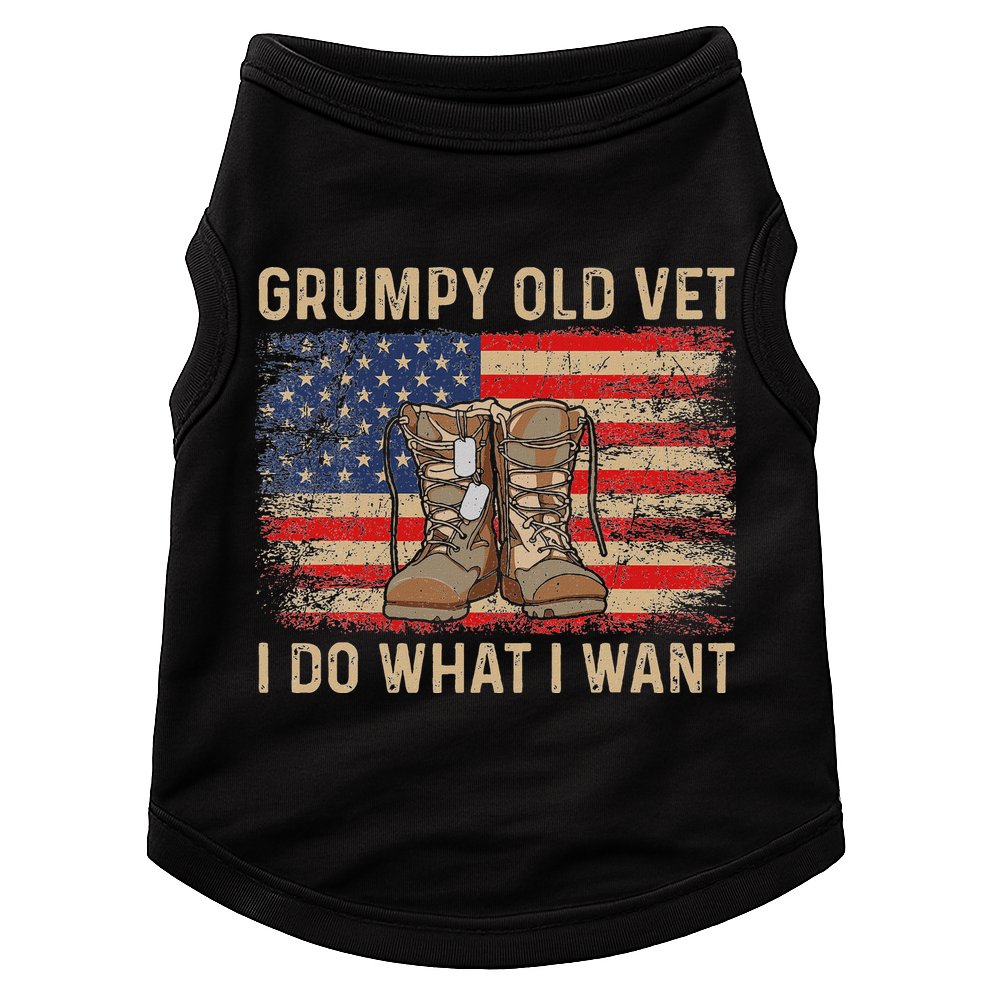 Grumpy Old Vet I Do What I Want Doggie Tank