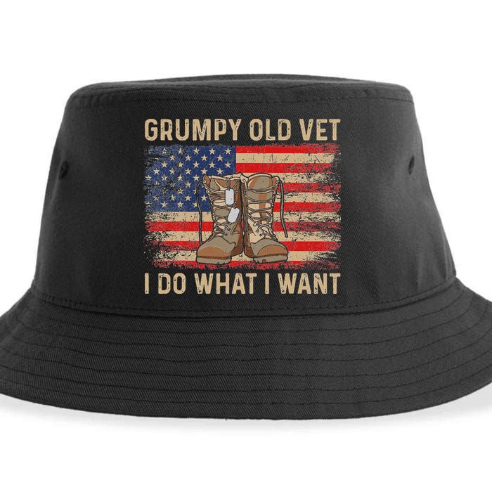 Grumpy Old Vet I Do What I Want Sustainable Bucket Hat