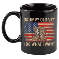 Grumpy Old Vet I Do What I Want 11oz C Handle Ceramic Mug