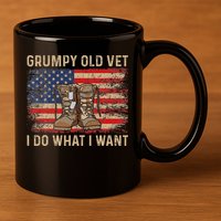 Grumpy Old Vet I Do What I Want 11oz C Handle Ceramic Mug