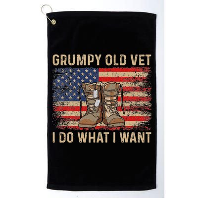 Grumpy Old Vet I Do What I Want Golf Towel