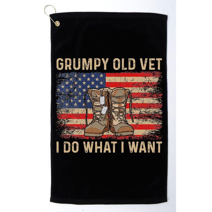 Grumpy Old Vet I Do What I Want Golf Towel