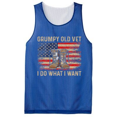 Grumpy Old Vet I Do What I Want Mesh Reversible Basketball Jersey Tank