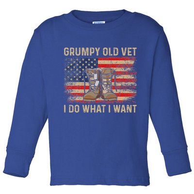 Grumpy Old Vet I Do What I Want Toddler Long Sleeve Shirt