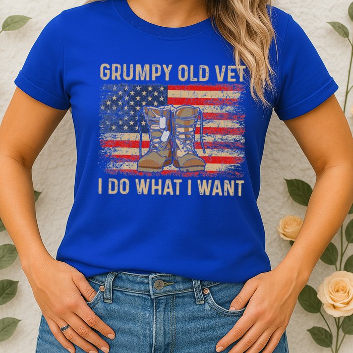 Grumpy Old Vet I Do What I Want Womens T-Shirt