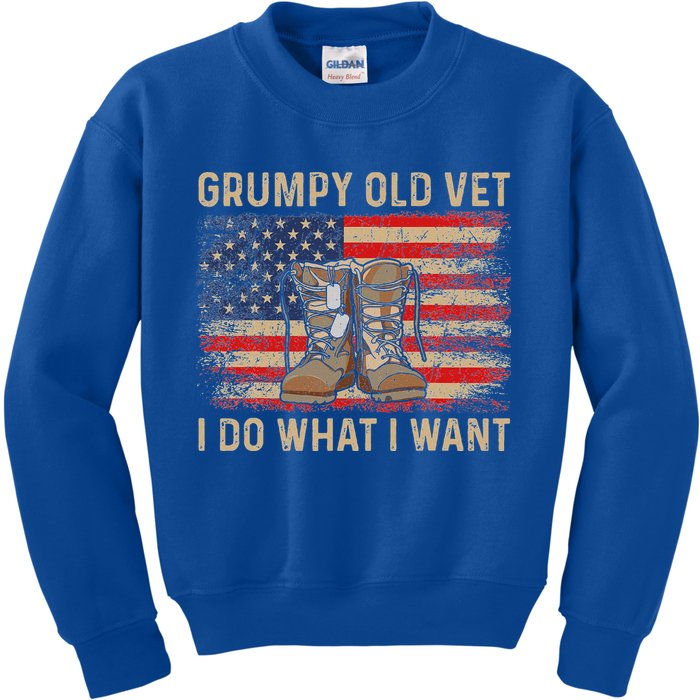 Grumpy Old Vet I Do What I Want Kids Sweatshirt