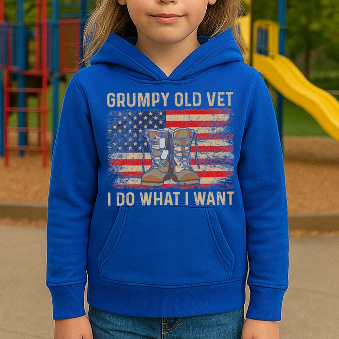 Grumpy Old Vet I Do What I Want Kids Hoodie