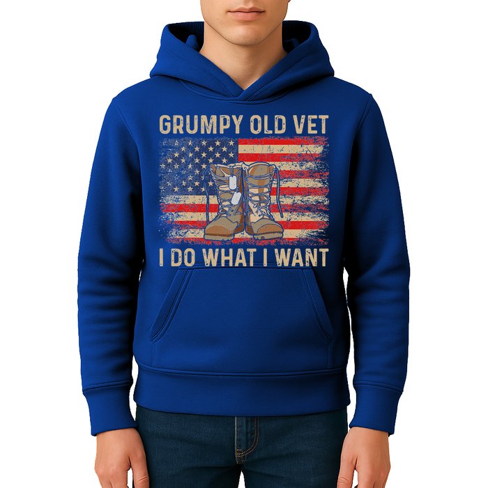 Grumpy Old Vet I Do What I Want Kids Hoodie