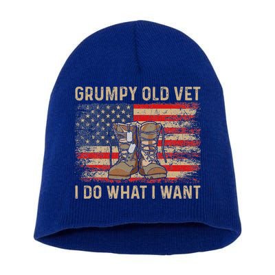 Grumpy Old Vet I Do What I Want Short Acrylic Beanie