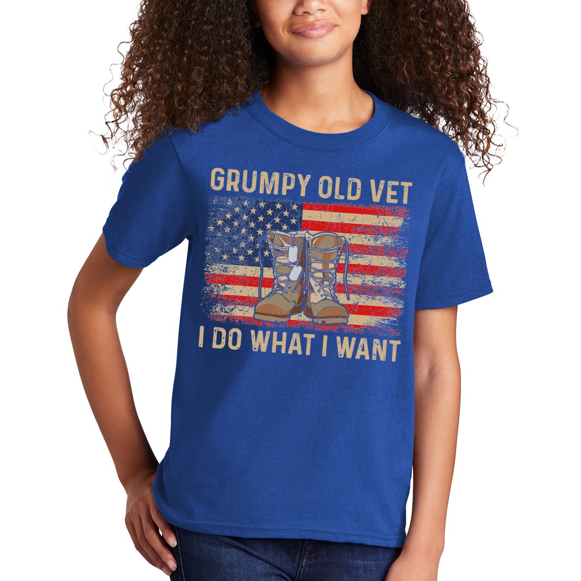 Grumpy Old Vet I Do What I Want Kids T-Shirt
