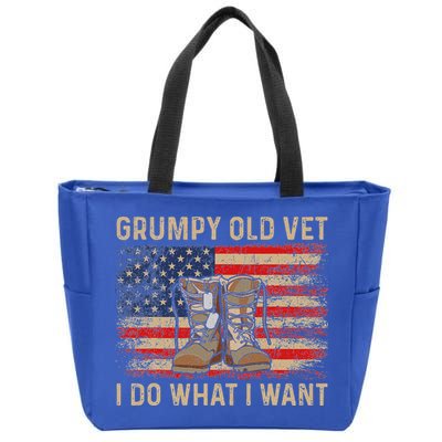 Grumpy Old Vet I Do What I Want Zip Tote Bag