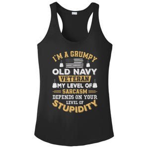 Grumpy Old Veteran Patriotic Funny Military Veteran Usa Ladies PosiCharge Competitor Racerback Tank