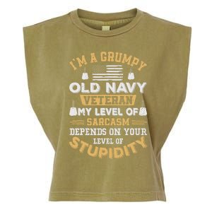 Grumpy Old Veteran Patriotic Funny Military Veteran Usa Garment-Dyed Women's Muscle Tee