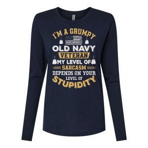 Grumpy Old Veteran Patriotic Funny Military Veteran Usa Womens Cotton Relaxed Long Sleeve T-Shirt