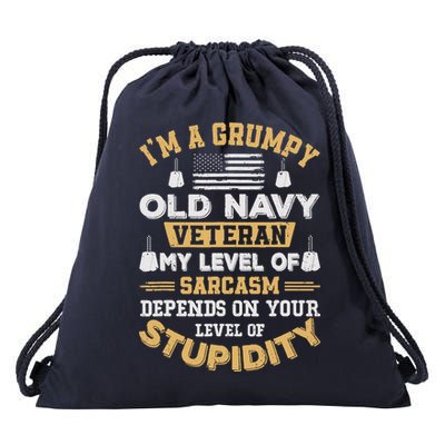 Grumpy Old Veteran Patriotic Funny Military Veteran Usa Drawstring Bag