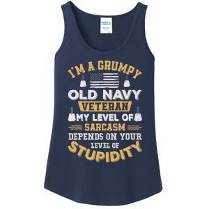 Grumpy Old Veteran Patriotic Funny Military Veteran Usa Ladies Essential Tank