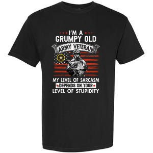 Grumpy Old Veteran Tee Pride Army Sarcasm Retired Garment-Dyed Heavyweight T-Shirt