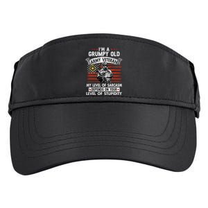 Grumpy Old Veteran Tee Pride Army Sarcasm Retired Adult Drive Performance Visor