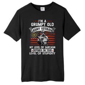 Grumpy Old Veteran Tee Pride Army Sarcasm Retired Tall Fusion ChromaSoft Performance T-Shirt