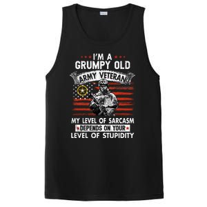 Grumpy Old Veteran Tee Pride Army Sarcasm Retired PosiCharge Competitor Tank