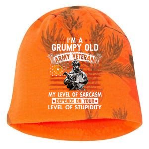 Grumpy Old Veteran Tee Pride Army Sarcasm Retired Kati - Camo Knit Beanie