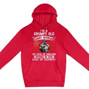 Grumpy Old Veteran Tee Pride Army Sarcasm Retired Premium Pullover Hoodie