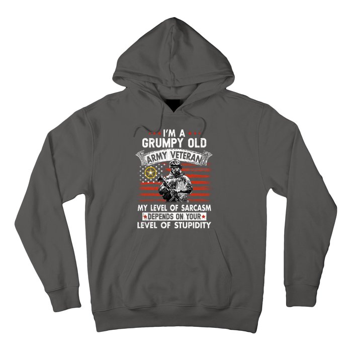 Grumpy Old Veteran Tee Pride Army Sarcasm Retired Hoodie