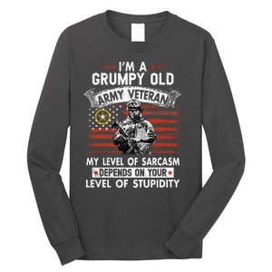 Grumpy Old Veteran Tee Pride Army Sarcasm Retired Long Sleeve Shirt