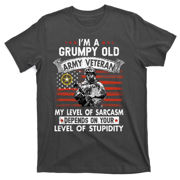 Grumpy Old Veteran Tee Pride Army Sarcasm Retired T-Shirt