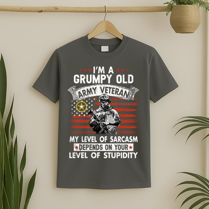 Grumpy Old Veteran Tee Pride Army Sarcasm Retired T-Shirt