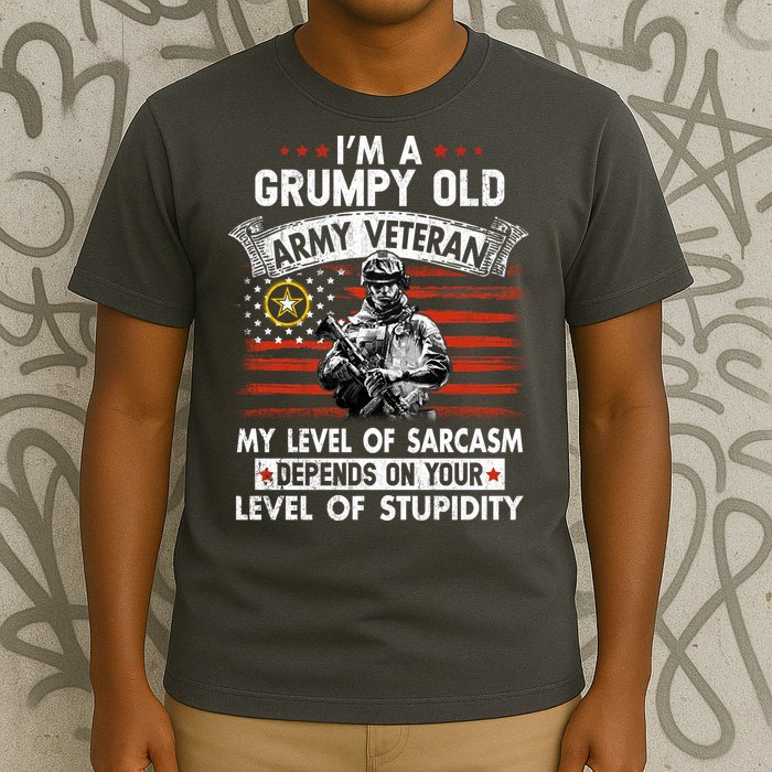 Grumpy Old Veteran Tee Pride Army Sarcasm Retired T-Shirt