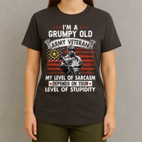 Grumpy Old Veteran Tee Pride Army Sarcasm Retired T-Shirt