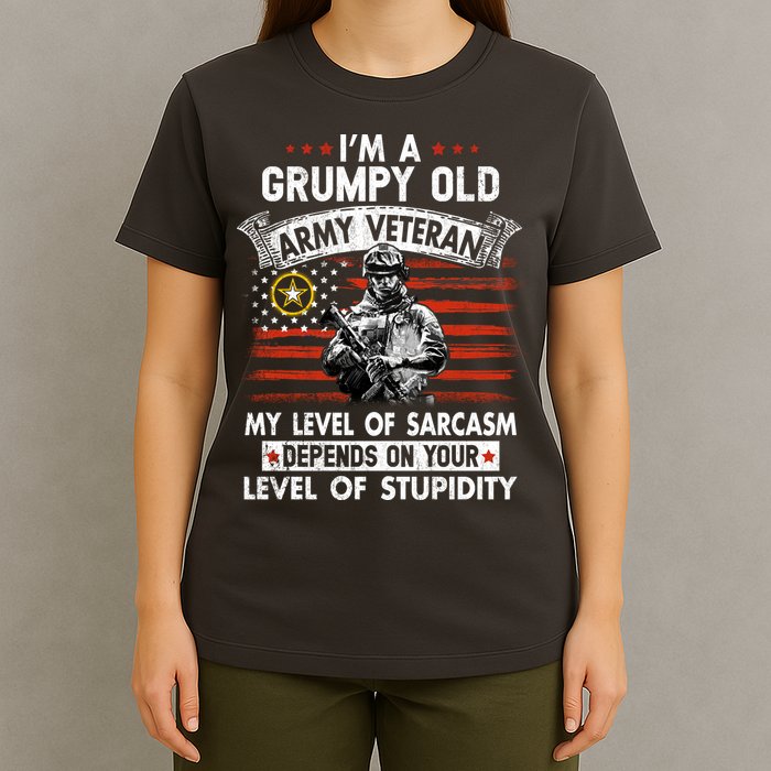 Grumpy Old Veteran Tee Pride Army Sarcasm Retired T-Shirt