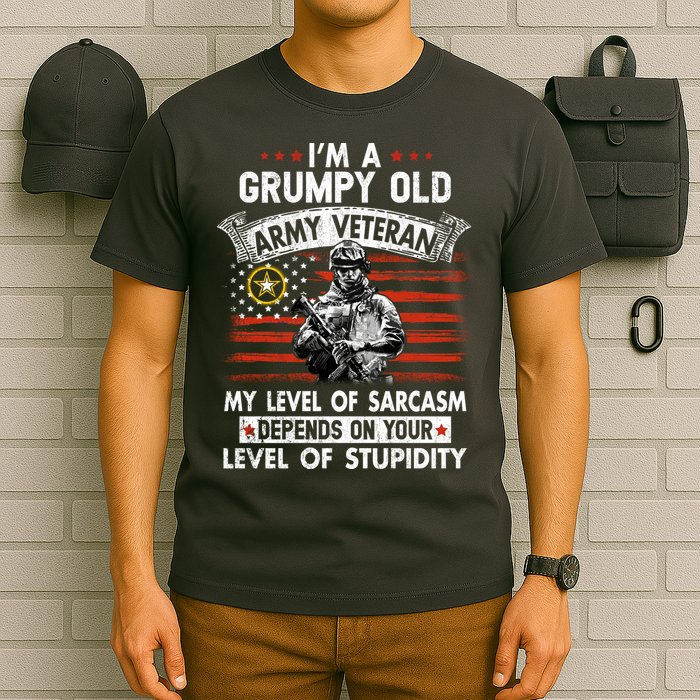 Grumpy Old Veteran Tee Pride Army Sarcasm Retired T-Shirt
