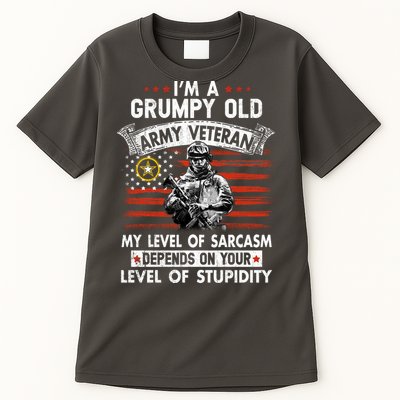 Grumpy Old Veteran Tee Pride Army Sarcasm Retired Tall T-Shirt