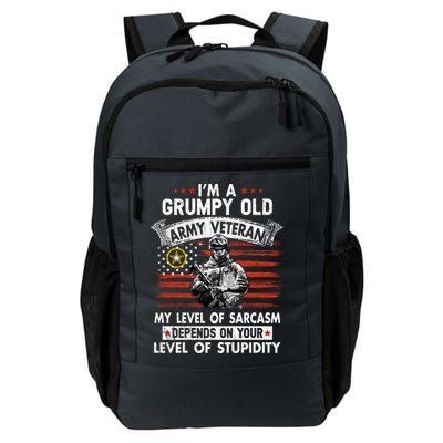 Grumpy Old Veteran Tee Pride Army Sarcasm Retired Daily Commute Backpack