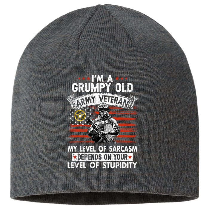 Grumpy Old Veteran Tee Pride Army Sarcasm Retired Sustainable Beanie